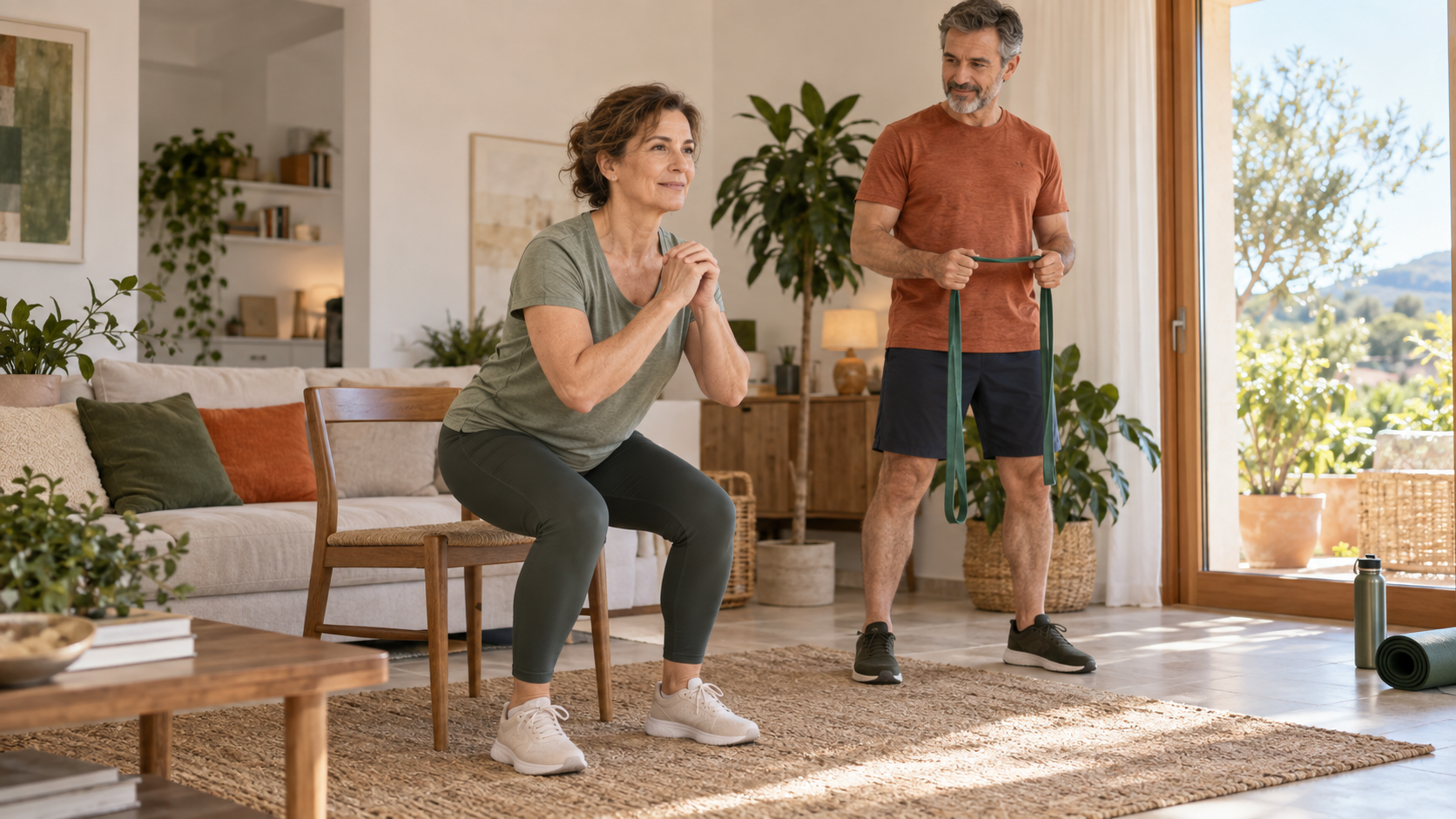 Fuerza después de los 40: 7 ejercicios sencillos para empezar en casa